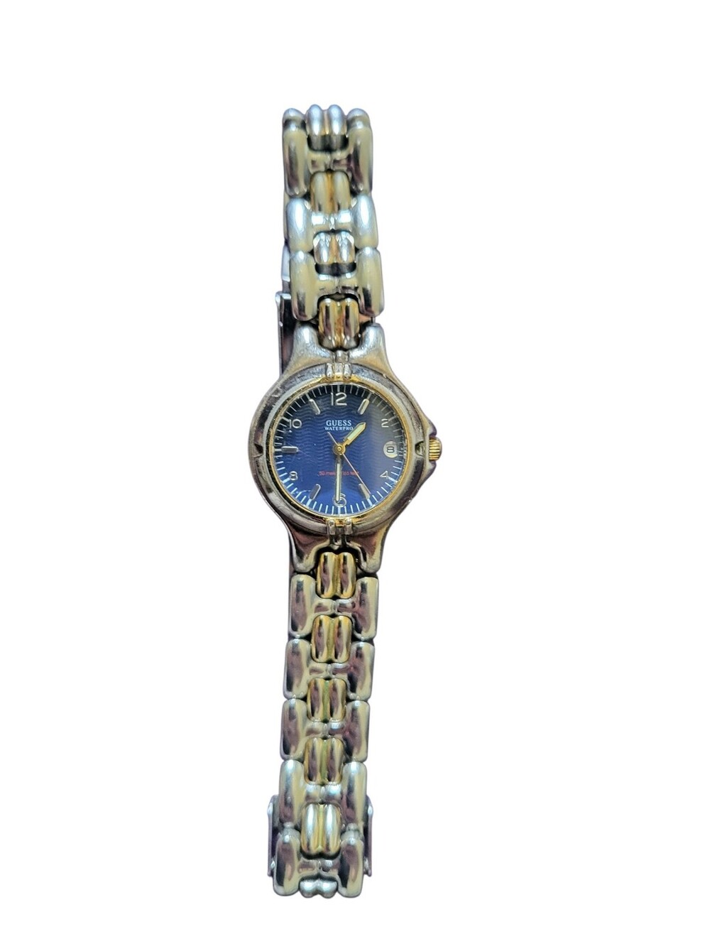Guess Two-Tone Bracelet Watch with Blue Dial